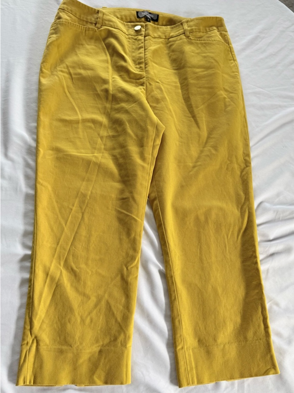 Trisisto Women’s Size 12 Mustard Yellow Cropped/ Capri Pants With Pockets